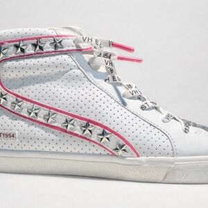 Vintage Havana Adol High Top Sneakers Womens 10 Glitter Toe Zip White Pink